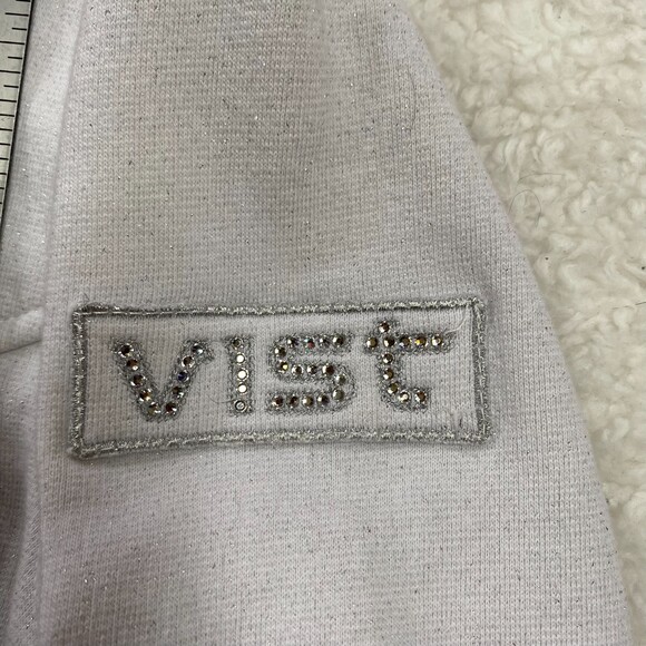 Vist 412 Futura Sweater Italian Ski Gear Sparkly Cotton Fleece Sweater Size 12 - Picture 6 of 12